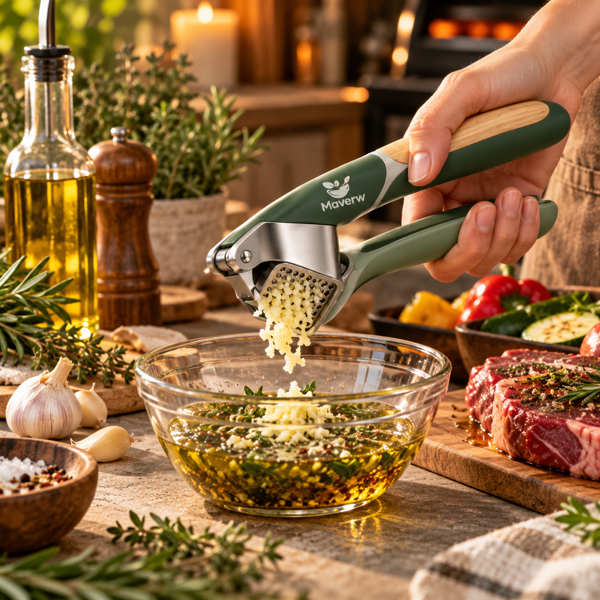 Solviert™ FlipEject Garlic Press