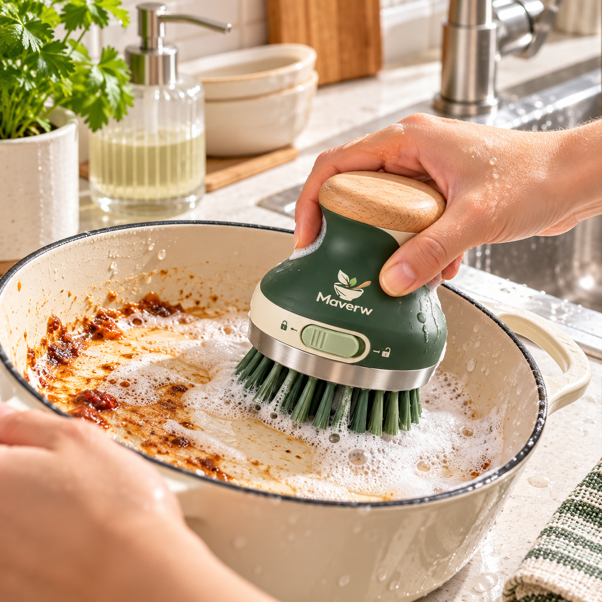 Solviert™ RetractHead Pot Brush